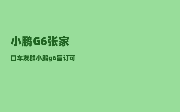 小鹏G6张家口车友群_小鹏g6盲订可以退吗-图1
